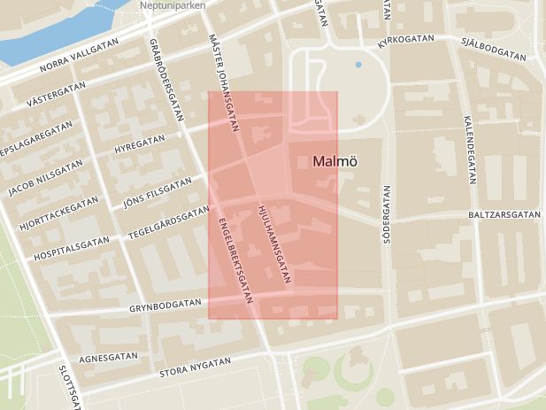 Karta som visar ungefär var händelsen Polisinsats/kommendering: Champions League-match på Eleda Stadion kl. 18.45, Malmö FF - Chelsea FC inträffat