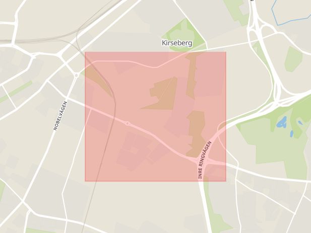 Karta som med röd fyrkant ramar in Johanneslust, Malmö, Skåne län