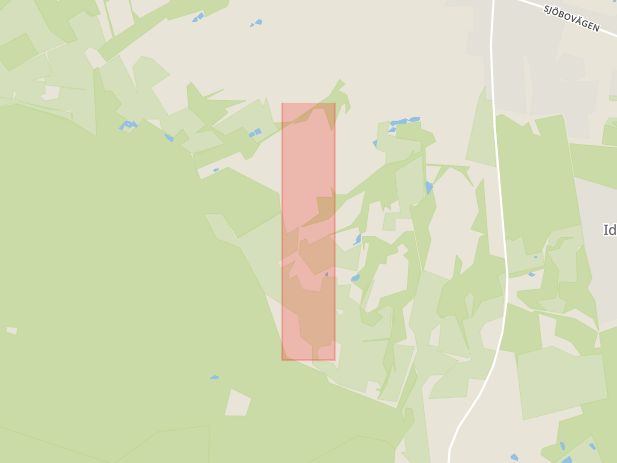 Karta som med röd fyrkant ramar in Veberöd, Vomb, Lund, Skåne län