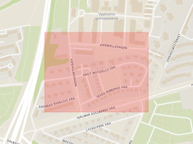 Karta som med röd fyrkant ramar in Knut, Lund, Skåne län