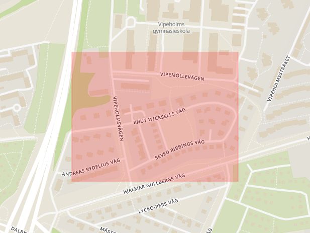 Karta som med röd fyrkant ramar in Knut, Lund, Skåne län