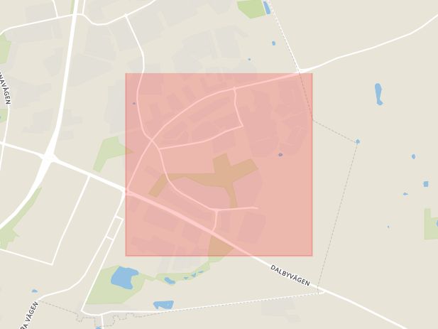 Karta som med röd fyrkant ramar in Nilstorp, Linero, Lund, Skåne län