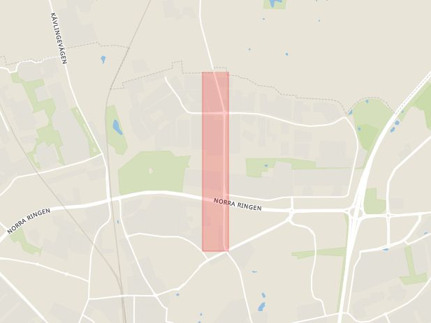 Karta som med röd fyrkant ramar in Svenshögsvägen, Lund, Skåne län