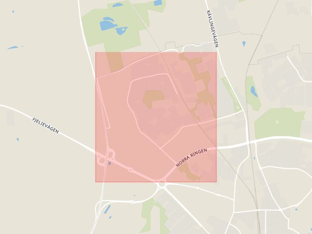 Karta som med röd fyrkant ramar in Gunnesbo, Lund, Skåne län