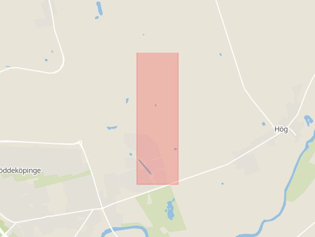 Karta som med röd fyrkant ramar in Löddeköpinge, Norrevångsvägen, Kävlinge, Skåne län