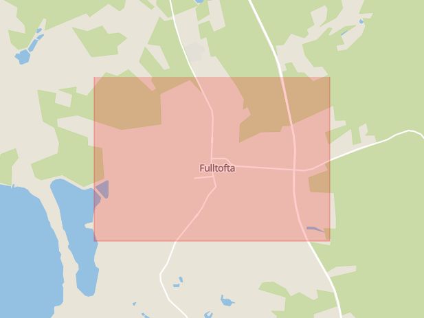 Karta som med röd fyrkant ramar in Fulltofta, Hörby, Skåne län