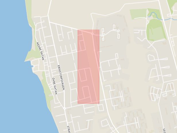 Karta som med röd fyrkant ramar in Skepparvägen, Borstahusen, Landskrona, Skåne län