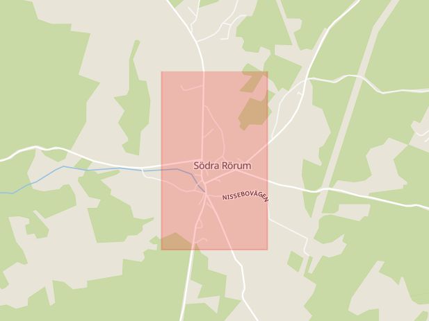 Karta som med röd fyrkant ramar in Rörum, Hörby, Skåne län