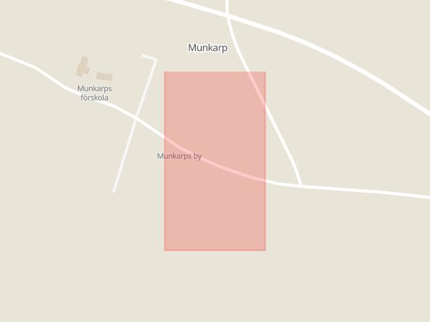 Karta som med röd fyrkant ramar in Munkarp, Höör, Skåne län