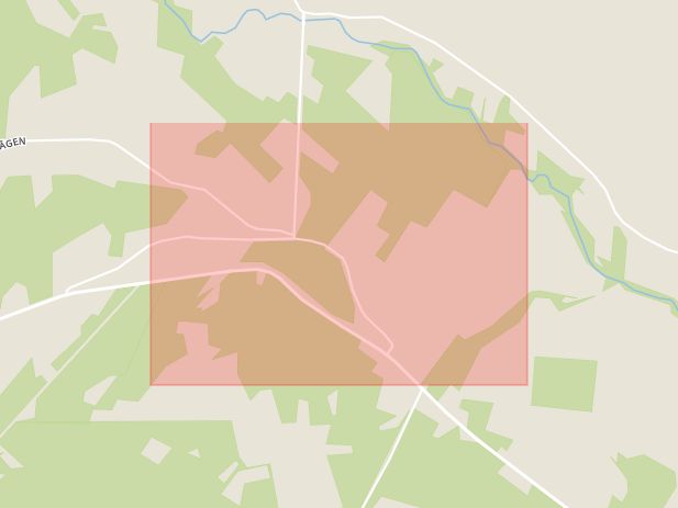 Karta som med röd fyrkant ramar in Linderöd, Sätaröd, Tollarp, Kristianstad, Skåne län