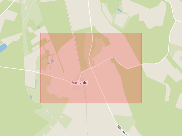 Karta som med röd fyrkant ramar in Axelvold, Svalöv, Skåne län