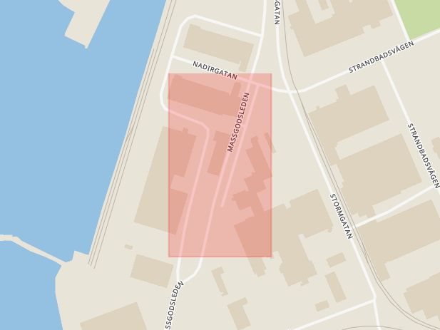 Karta som med röd fyrkant ramar in Zenitgatan, Helsingborg, Skåne län
