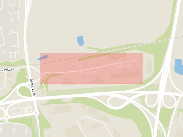 Karta som med röd fyrkant ramar in Trintegatan, Helsingborg, Skåne län