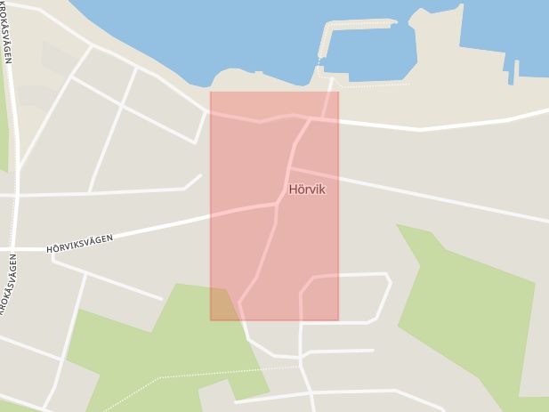 Karta som med röd fyrkant ramar in Hörvik, Sölvesborg, Blekinge län