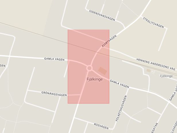 Karta som med röd fyrkant ramar in Fjälkinge, Kristianstad, Skåne län