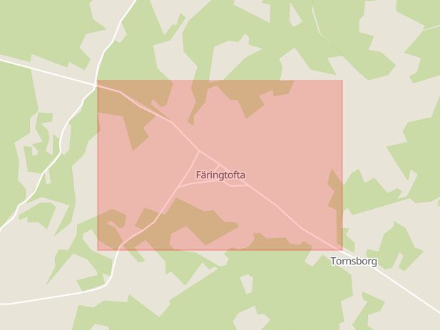 Karta som med röd fyrkant ramar in Färingtofta, Jägaren, Klippan, Skåne län