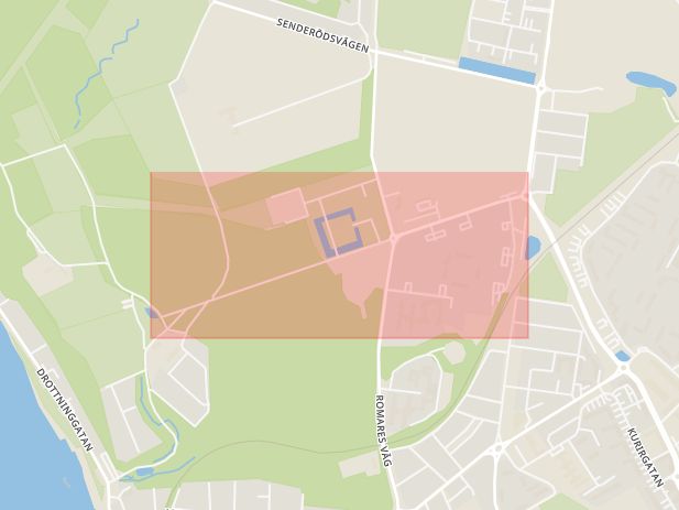 Karta som med röd fyrkant ramar in Christer Boijes Väg, Helsingborg, Skåne län