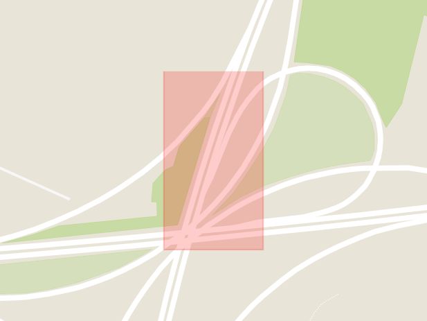 Karta som med röd fyrkant ramar in Trafikplats Kropp, Helsingborg, Skåne län