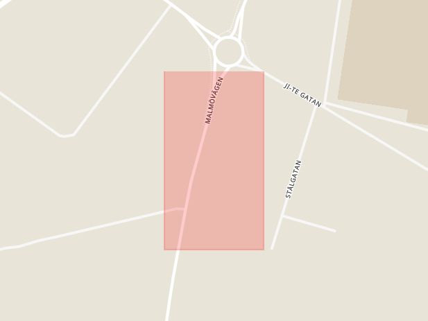 Karta som med röd fyrkant ramar in Migrationsverket, Helsingborg, Åstorp, Skåne län
