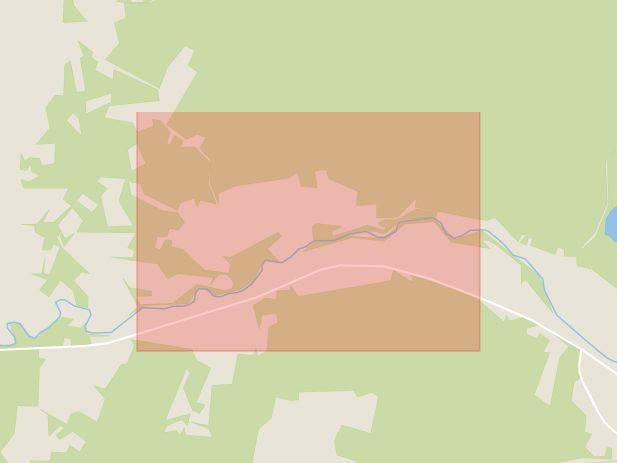 Karta som med röd fyrkant ramar in Hyllstofta, Klippan, Skåne län