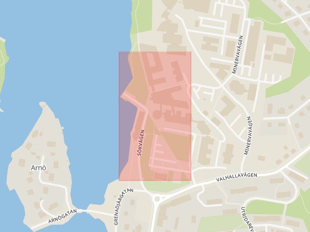 Karta som med röd fyrkant ramar in Svängsta, Karlskrona, Karlshamn, Blekinge län