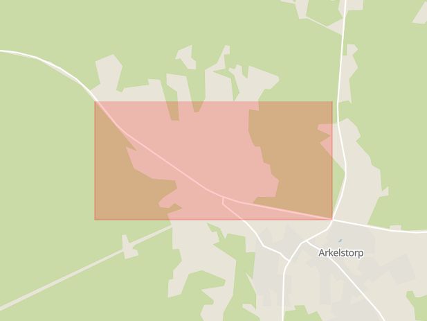 Karta som med röd fyrkant ramar in Värestorpsvägen, Arkelstorp, Kristianstad, Skåne län
