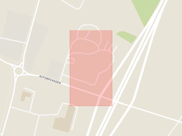 Karta som med röd fyrkant ramar in Erikslund, Ängelholm, Skåne län