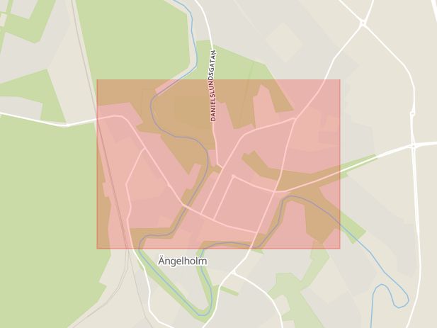 Karta som med röd fyrkant ramar in Rebbelberga, Ängelholm, Skåne län