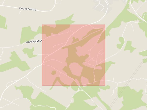 Karta som med röd fyrkant ramar in Axeltorpsvägen, Båstad, Skåne län