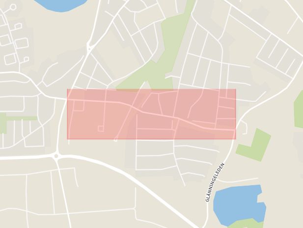 Karta som med röd fyrkant ramar in Lp Hanssons Väg, Laholm, Hallands län