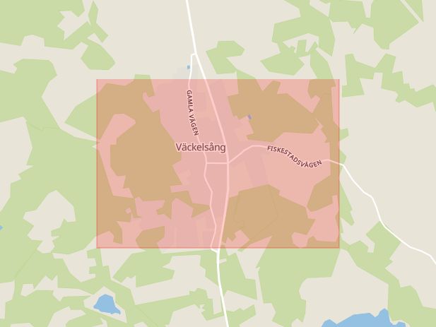 Karta som med röd fyrkant ramar in Väckelsång, Tingsryd, Kronobergs län