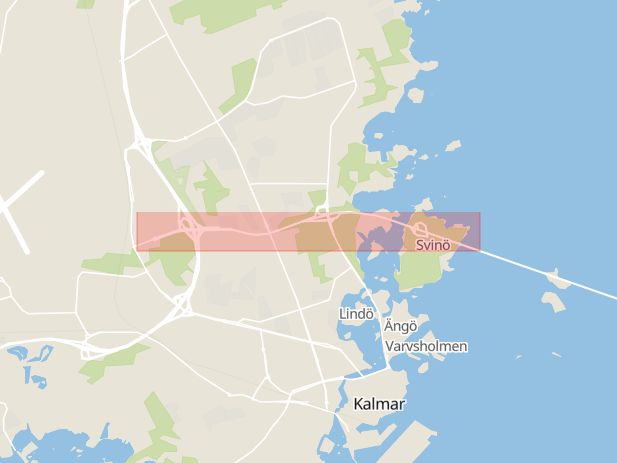 Karta som med röd fyrkant ramar in Ölandsleden, Kalmar, Kalmar län