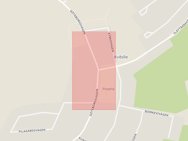 Karta som med röd fyrkant ramar in Kvibille, Getinge, Halmstad