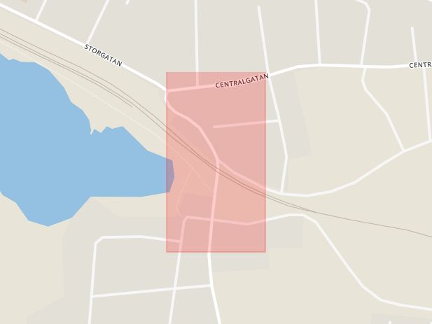Karta som med röd fyrkant ramar in Hovmantorp, Lessebo, Kronobergs län