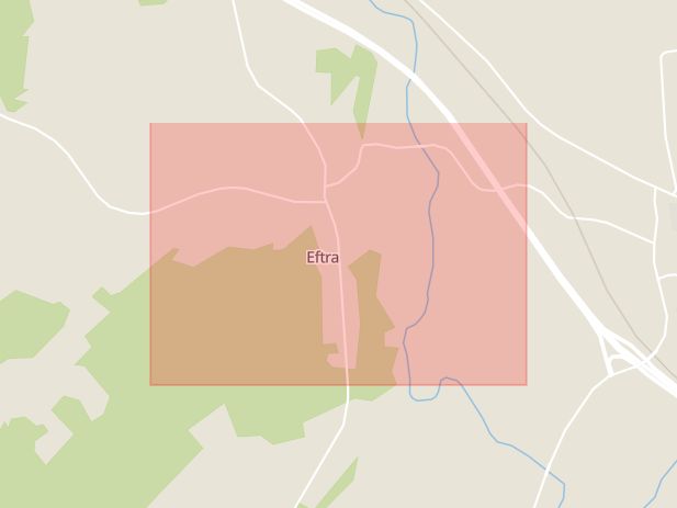 Karta som med röd fyrkant ramar in Falkenberg, Eftra, Hallands län