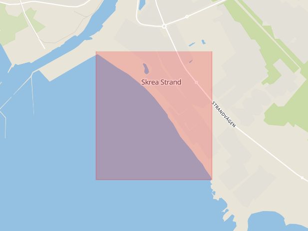 Karta som med röd fyrkant ramar in Skrea Strand, Falkenberg, Hallands län
