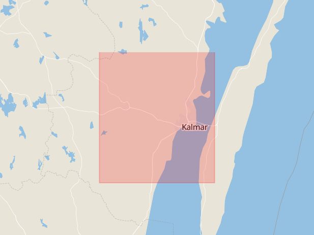 Karta som med röd fyrkant ramar in Kalmar, Madesjövägen, Nybro Kommun, Hultsfred, Kalmar län