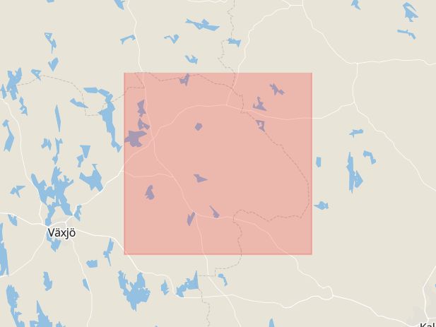 Karta som med röd fyrkant ramar in Uppvidinge, Kronobergs län