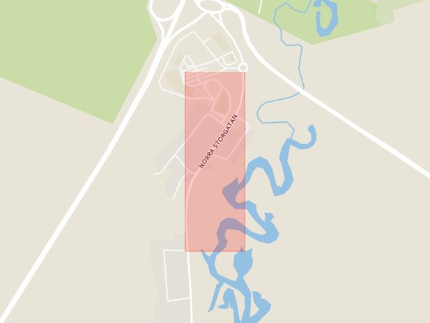 Karta som med röd fyrkant ramar in Norra Nissastigen, Gislaved, Jönköpings län