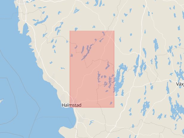 Karta som med röd fyrkant ramar in Nissan, Halmstad