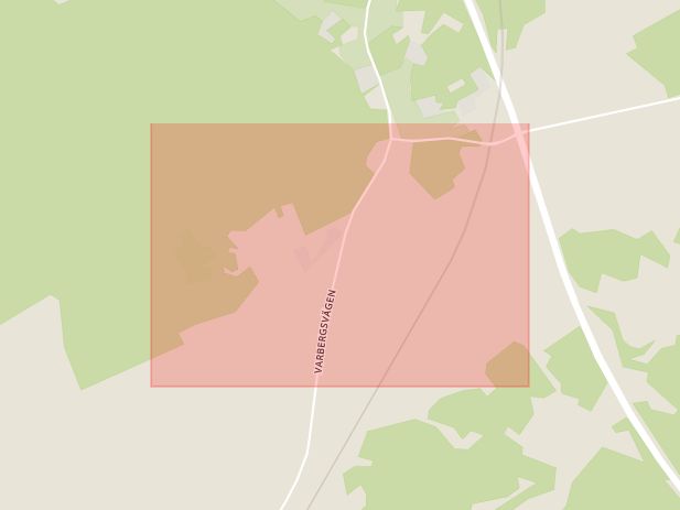 Karta som med röd fyrkant ramar in Torpa, Kungsbacka, Hallands län