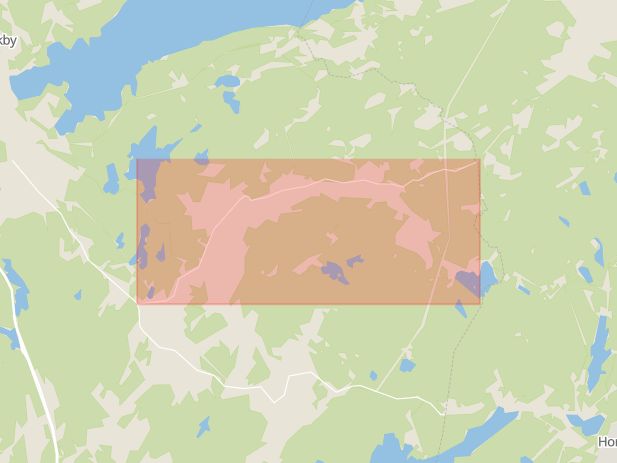 Karta som med röd fyrkant ramar in Förlandavägen, Kungsbacka, Hallands län
