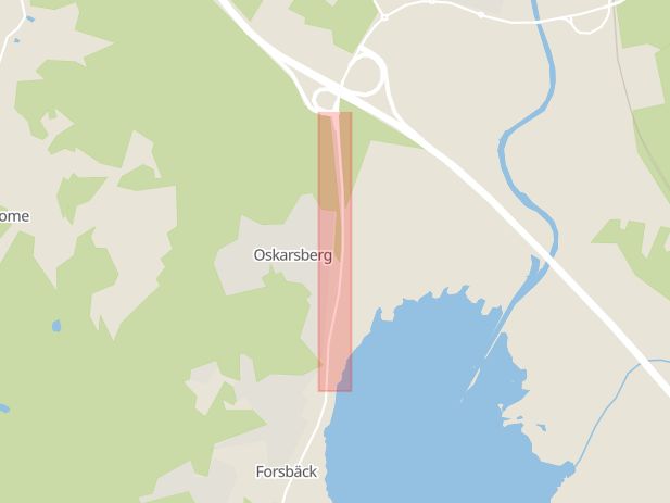Karta som med röd fyrkant ramar in Kungsbacka, Onsalavägen, Hallands län
