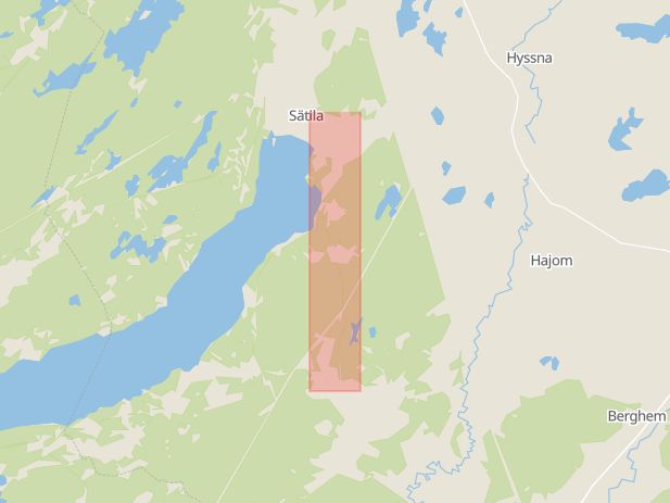 Karta som med röd fyrkant ramar in Torråsvägen, Sätila, Mark, Västra Götalands län