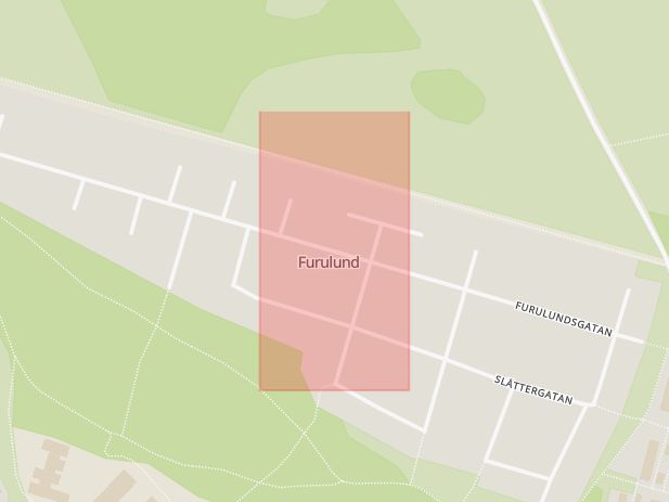 Karta som med röd fyrkant ramar in Furulund, Gotland, Gotlands län