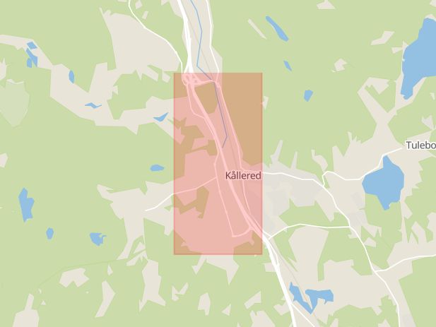 Karta som med röd fyrkant ramar in Ekenleden, Kållered, Göteborg, Västra Götalands län
