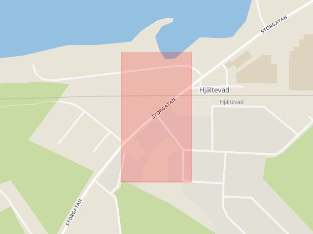 Karta som med röd fyrkant ramar in Hjältevad, Jönköpings Län, Eksjö, Jönköpings län
