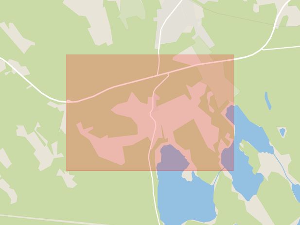 Karta som med röd fyrkant ramar in Hult, Eksjö Kommun, Eksjö, Jönköpings län