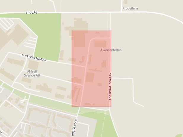 Karta som med röd fyrkant ramar in Visby, Verkstadsgatan, Gotland, Gotlands län