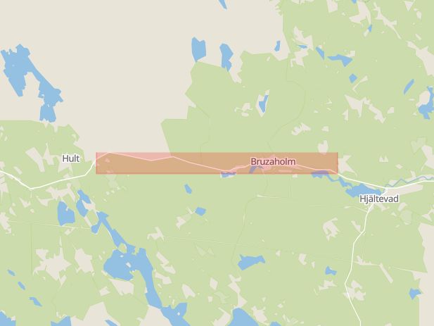 Karta som med röd fyrkant ramar in Bruzaholm, Hult, Eksjö Kommun, Eksjö, Jönköpings län